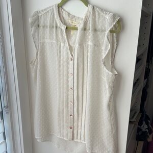Matilda Jane Cream Sheer Swiss Dot Blouse